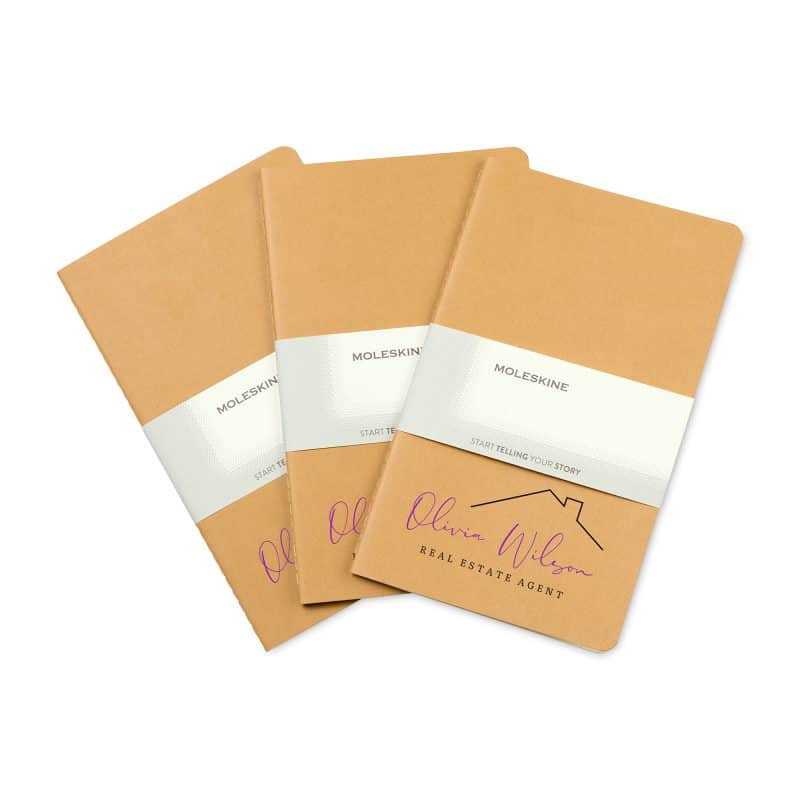 Custom Moleskine® Large Cahier Gift Set - Kraft - 2