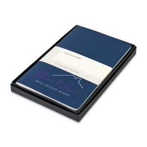 Custom Moleskine® Large Cahier Gift Set - Sapphire Blue