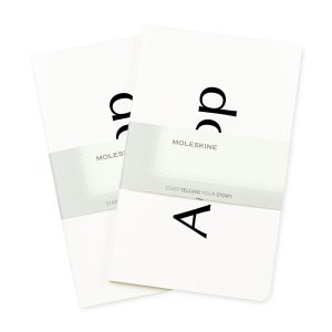 Custom Moleskine® Large Volant 2-Pack - White