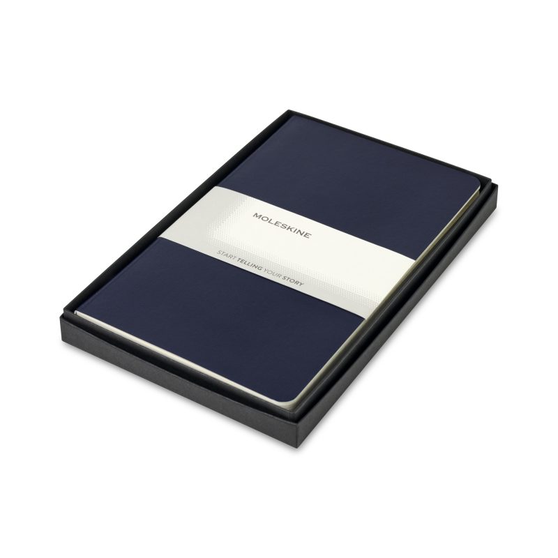 Custom Moleskine® Large Volant Gift Set - Navy Blue - 1