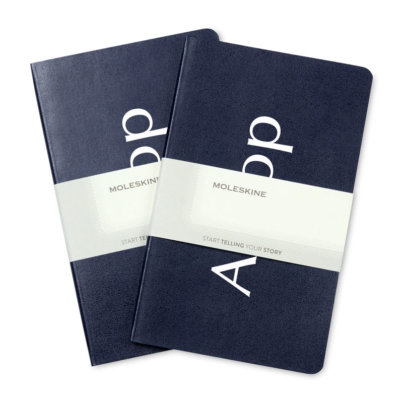 Custom Moleskine® Large Volant Gift Set - Navy Blue - 2