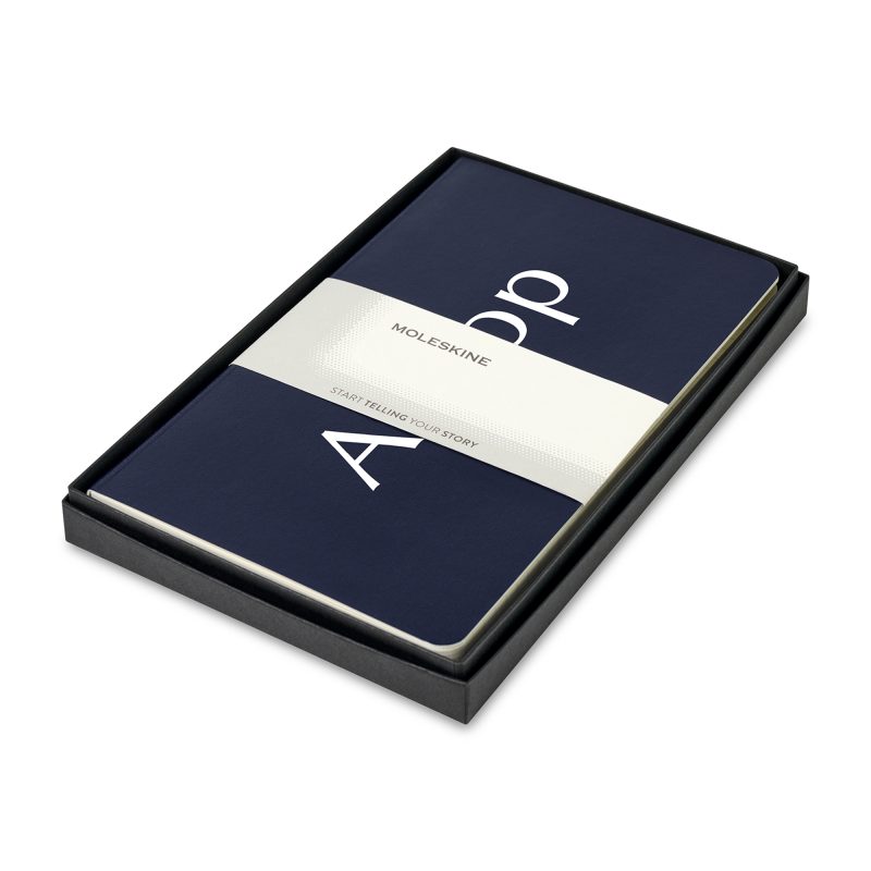 Custom Moleskine® Large Volant Gift Set - Navy Blue