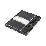 Custom Moleskine® Large Volant and GO Pen Gift Set - Black - 1
