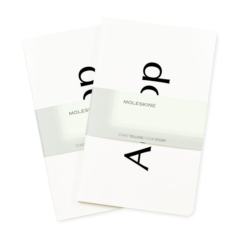 Custom Moleskine® Large Volant and GO Pen Gift Set - White - 2