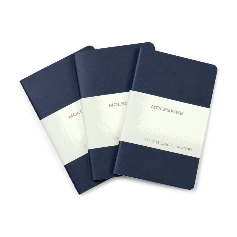 Custom Moleskine® Pocket Cahier 3-Pack - Sapphire Blue - 1