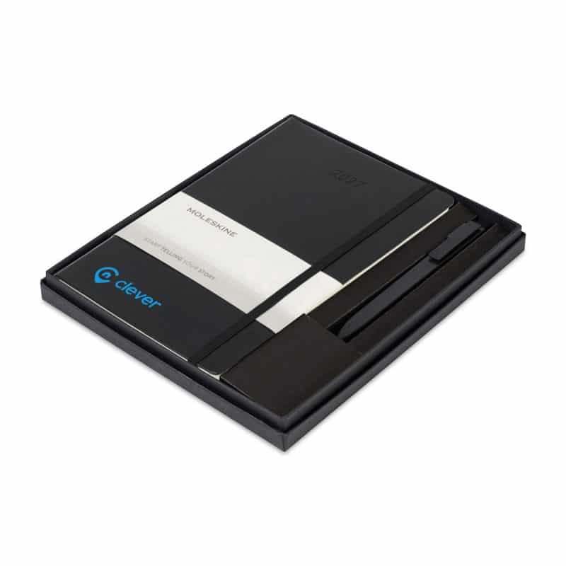 Custom MoleskineHard Cover Large 12-Month Weekly 2027 Planner and GO Pen Gift Set - Black