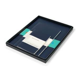 Custom Moleskine Assorted Cahier Gift Set - Sapphire Blue
