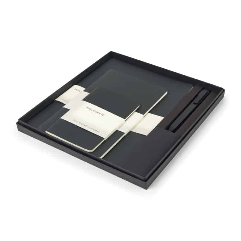 Custom Moleskine Assorted Cahier and GO Pen Gift Set - Black - 1