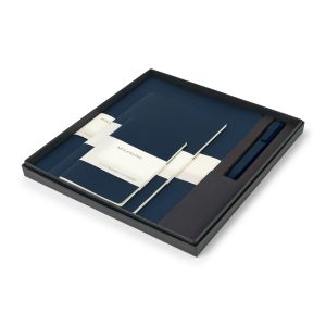 Custom Moleskine Assorted Cahier and GO Pen Gift Set - Sapphire Blue - Sapphire Blue