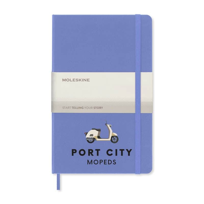 Custom Moleskine Hard Cover Ruled Large Notebook - Hydrangea Blue - 2