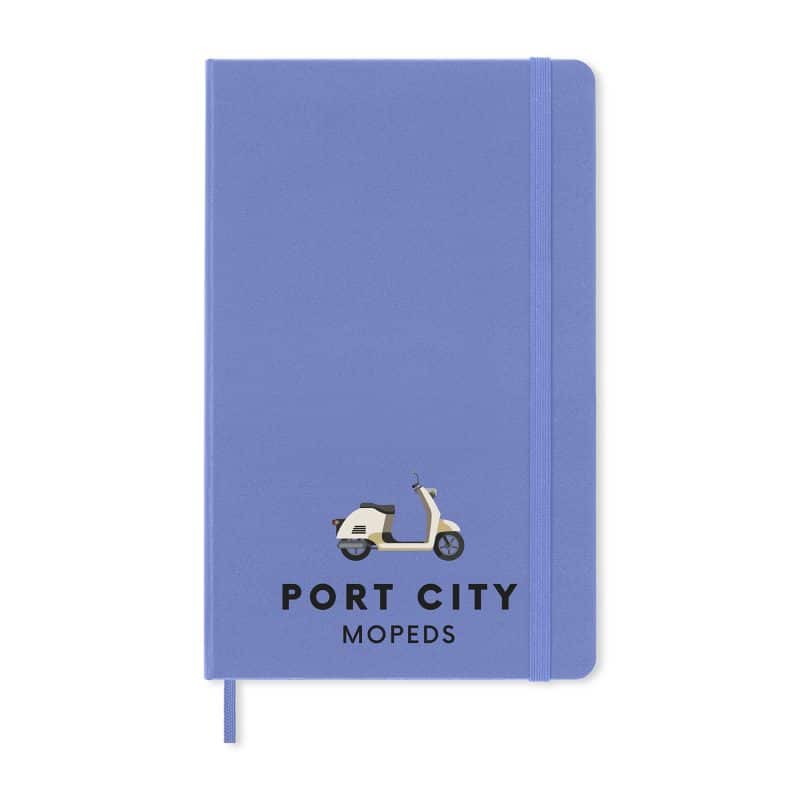 Custom Moleskine Hard Cover Ruled Large Notebook - Hydrangea Blue