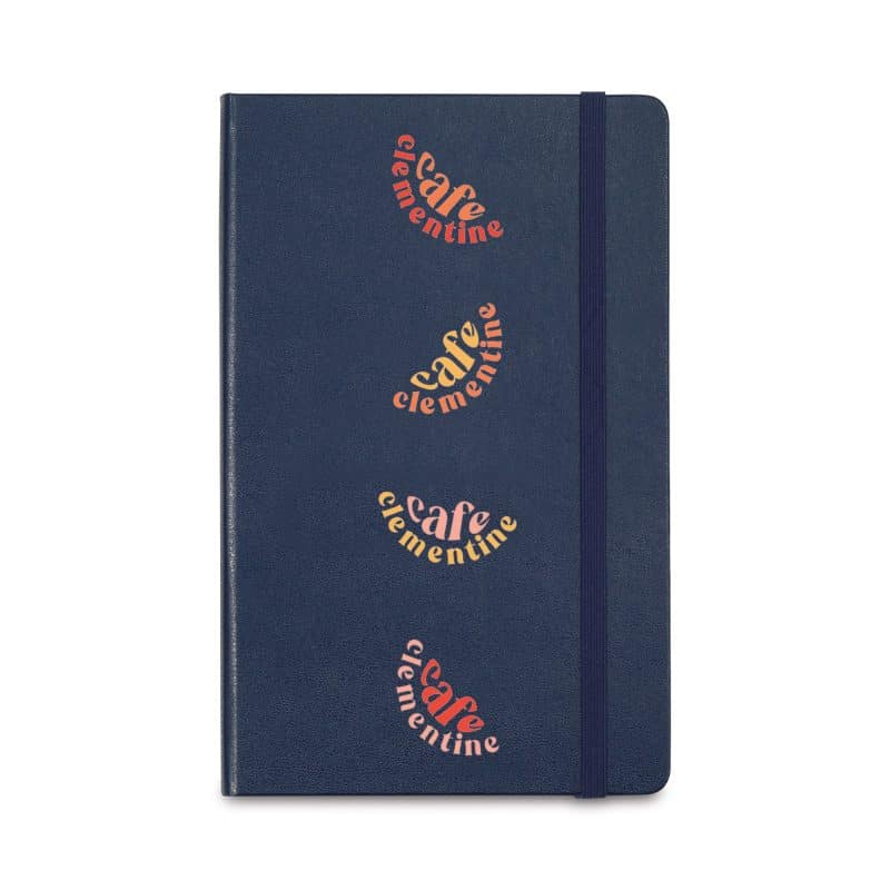 Custom Moleskine Hard Cover Ruled Large Notebook - Navy Blue