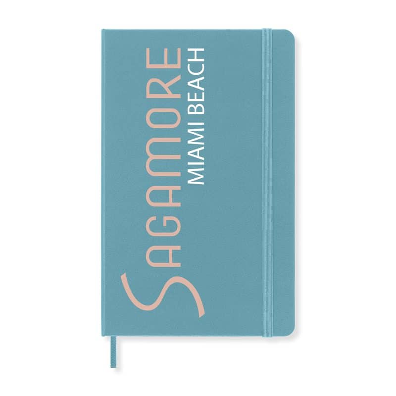 Custom Moleskine Hard Cover Ruled Large Notebook - Reef Blue