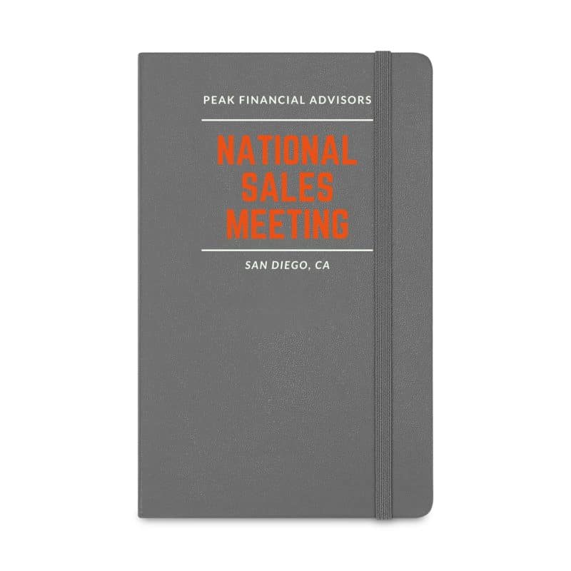 Custom Moleskine Hard Cover Ruled Large Notebook - Slate Grey