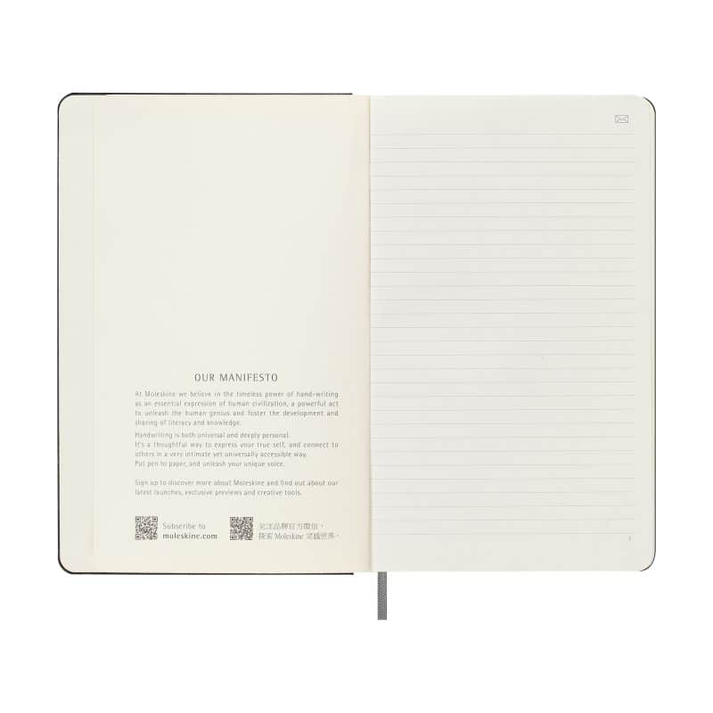 Custom Moleskine Hard Cover Ruled Large Smart Notebook - Black - 4