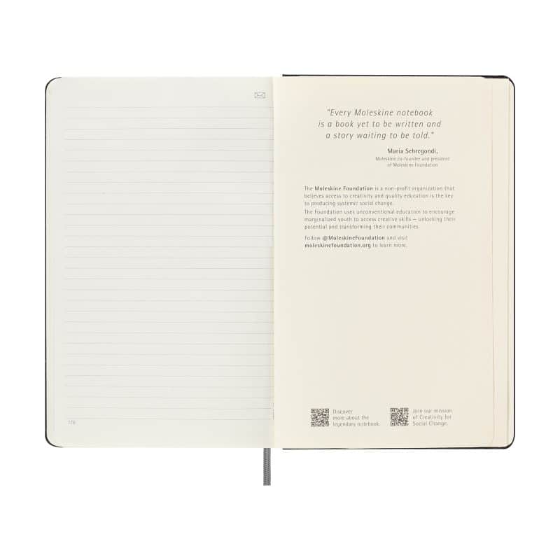 Custom Moleskine Hard Cover Ruled Large Smart Notebook - Black - 5
