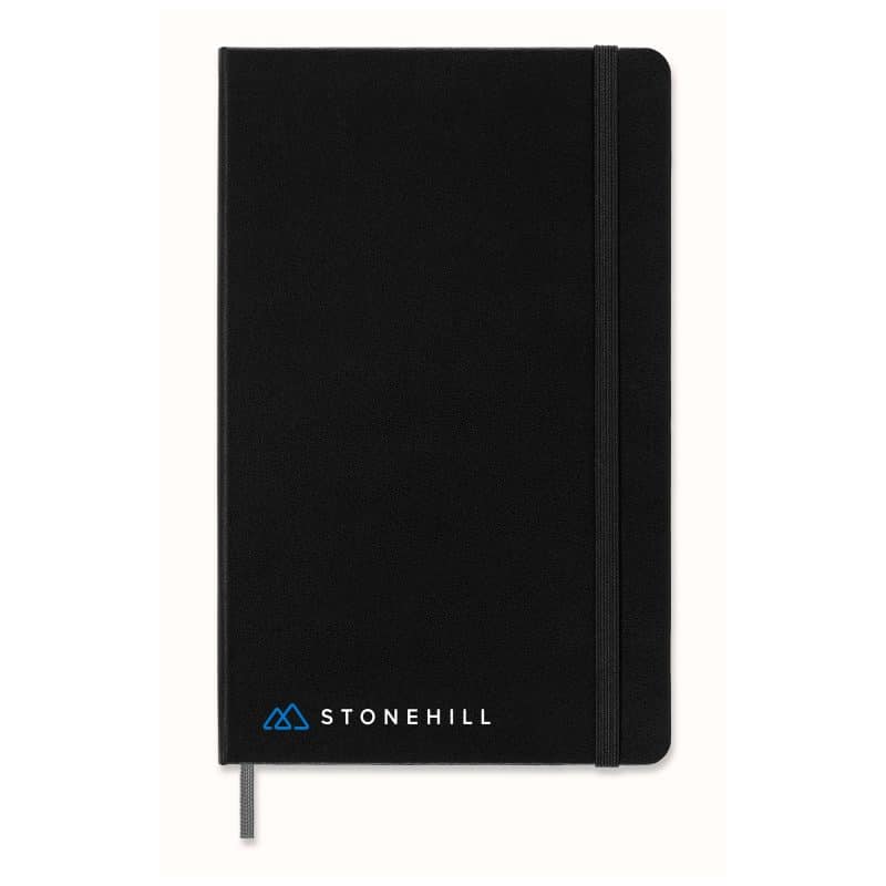 Custom Moleskine Hard Cover Ruled Large Smart Notebook - Black