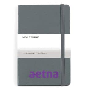 Custom Moleskine Hard Cover Ruled Medium Notebook - Slate Grey
