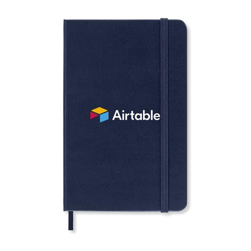 Custom Moleskine Hard Cover Ruled Pocket Notebook - Sapphire Blue