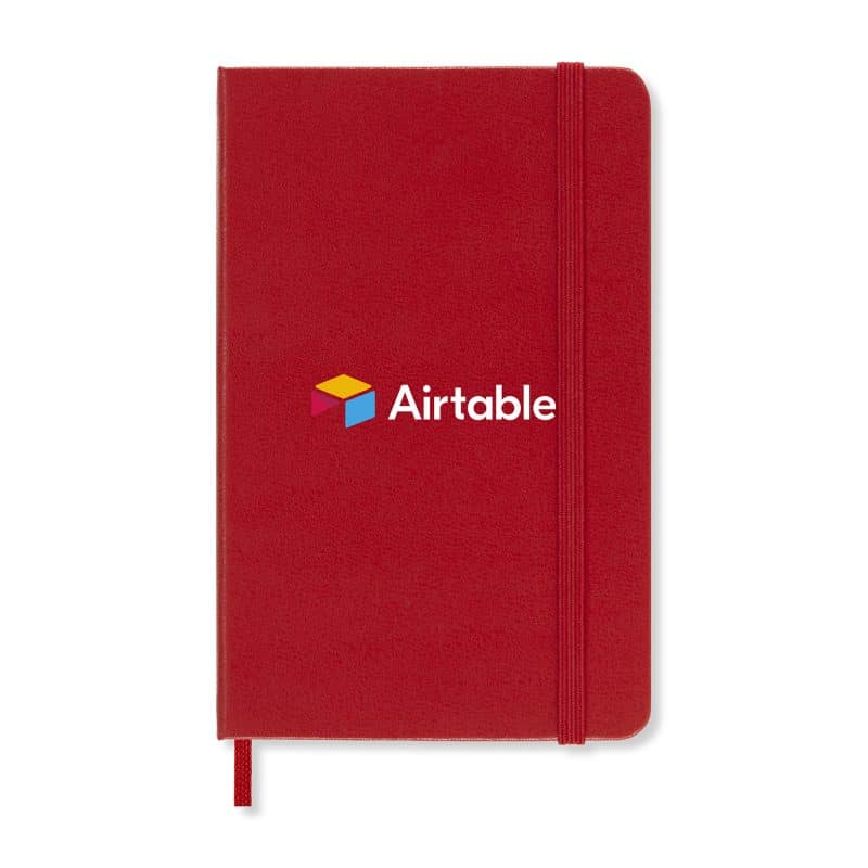 Custom Moleskine Hard Cover Ruled Pocket Notebook - Scarlet Red