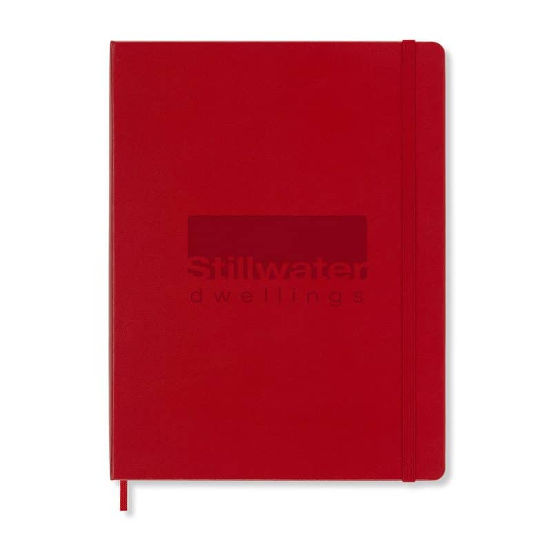 Custom Moleskine Hard Cover Ruled X-Large Notebook - Scarlet Red