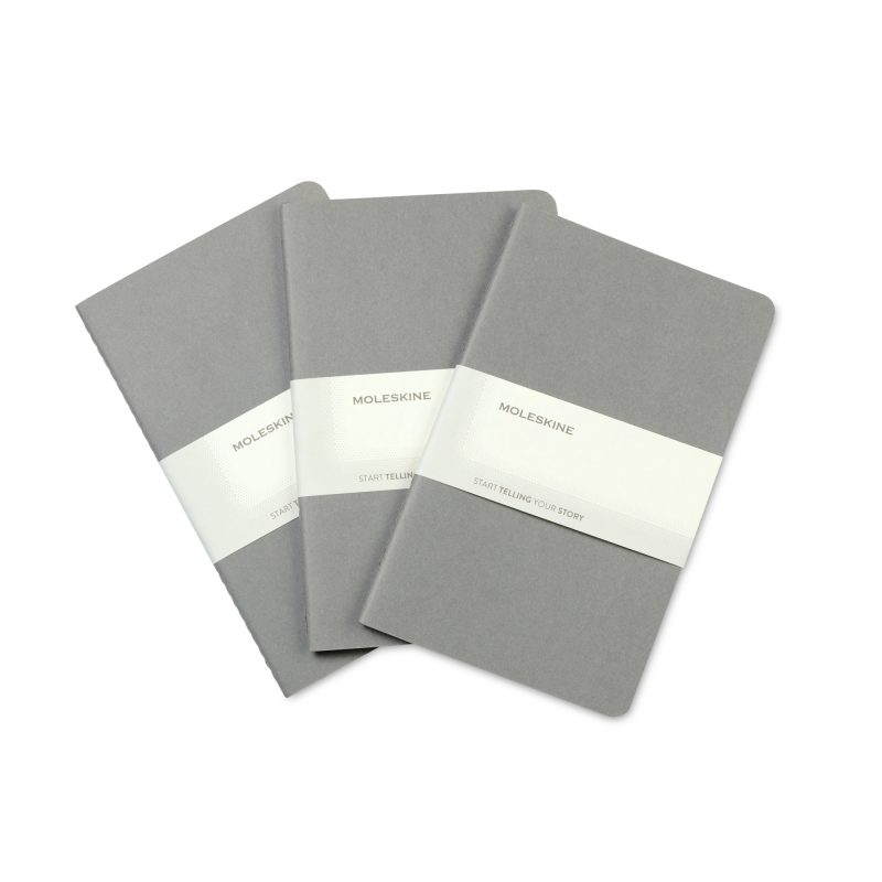 Custom Moleskine Large Cahier 3-Pack - Pebble Grey - 1