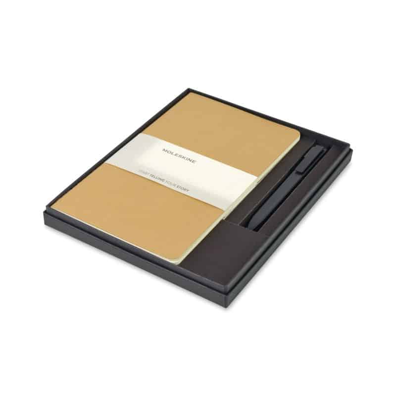 Custom Moleskine Large Cahier and GO Pen Gift Set - Kraft - 1