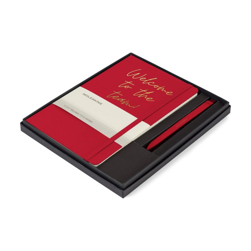 Moleskine-Large-Notebook-and-GO-Pen-Gift-Set-Scarlet-Red-100479-612 Custom Moleskine Large Notebook and GO Pen Gift Set - Scarlet Red