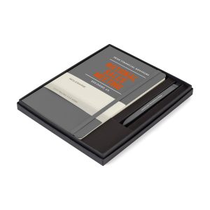 Custom Moleskine Large Notebook and GO Pen Gift Set - Slate Grey - Slate Grey