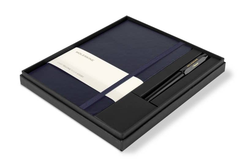 Custom Moleskine Large Notebook and Kaweco Pen Gift Set - Navy Blue - 1
