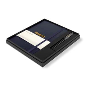 Custom Moleskine Large Notebook and Kaweco Pen Gift Set - Navy Blue