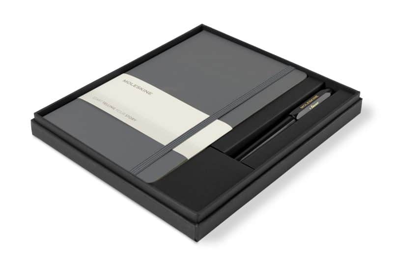 Custom Moleskine Large Notebook and Kaweco Pen Gift Set - Slate Grey - 1