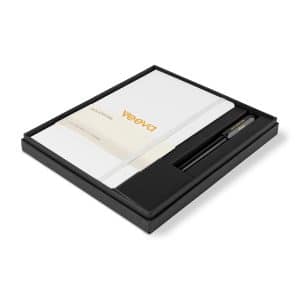 Custom Moleskine Large Notebook and Kaweco Pen Gift Set - White