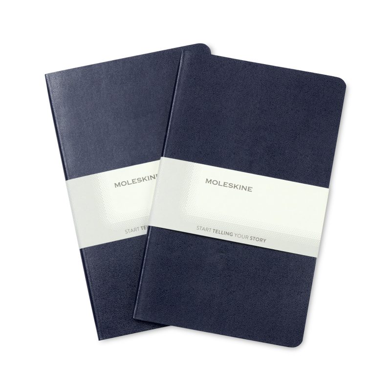 Custom Moleskine Large Volant 2-Pack - Navy Blue - 1