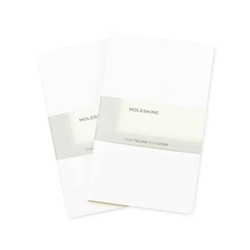 Custom Moleskine Large Volant 2-Pack - White - 1