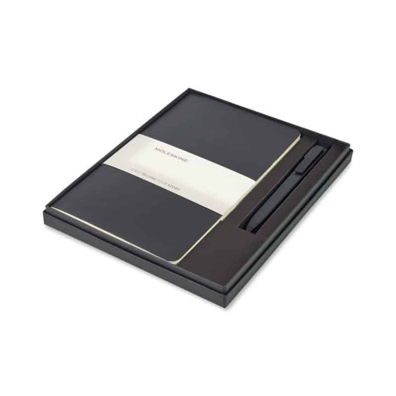 Custom Moleskine Large Volant and GO Pen Gift Set - Black - 1