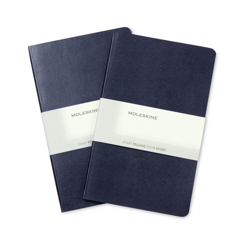 Custom Moleskine Large Volant and GO Pen Gift Set - Navy Blue - Sapphire Blue - 4