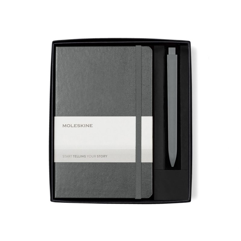 Custom Moleskine Medium Notebook and GO Pen Gift Set - Slate Grey - Slate Grey - 2