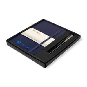 Custom Moleskine Medium Notebook and Kaweco Pen Gift Set - Navy Blue