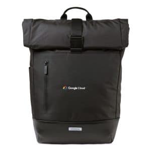 Custom Moleskine Metro Rolltop Backpack - Black