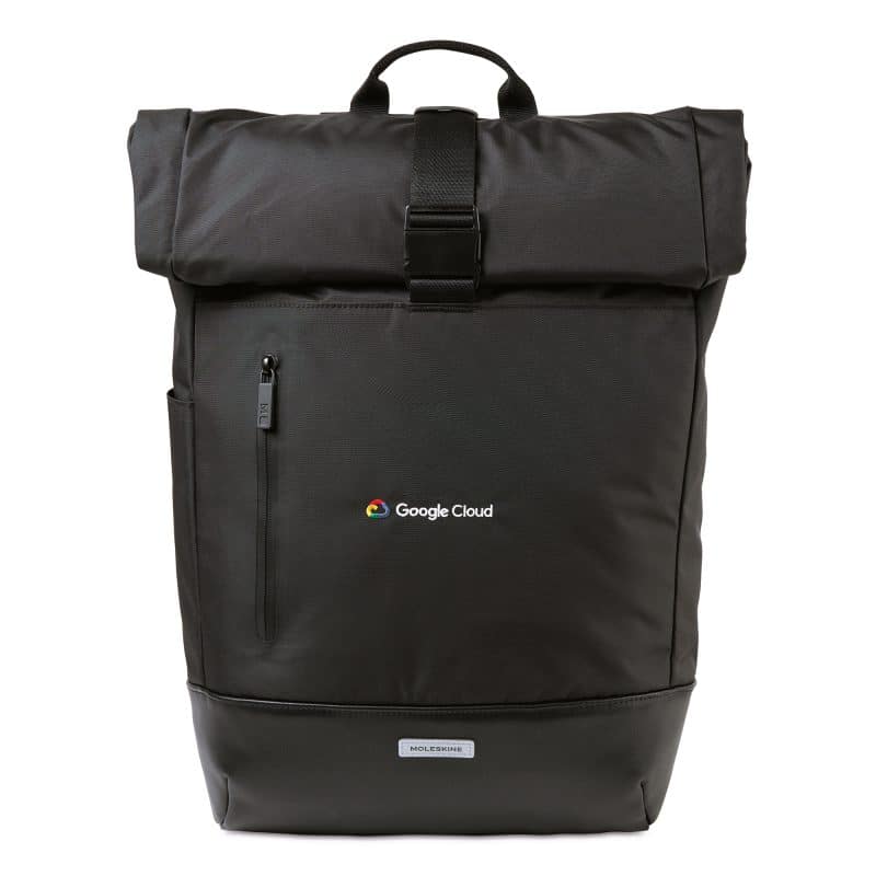 Custom Moleskine Metro Rolltop Backpack - Black