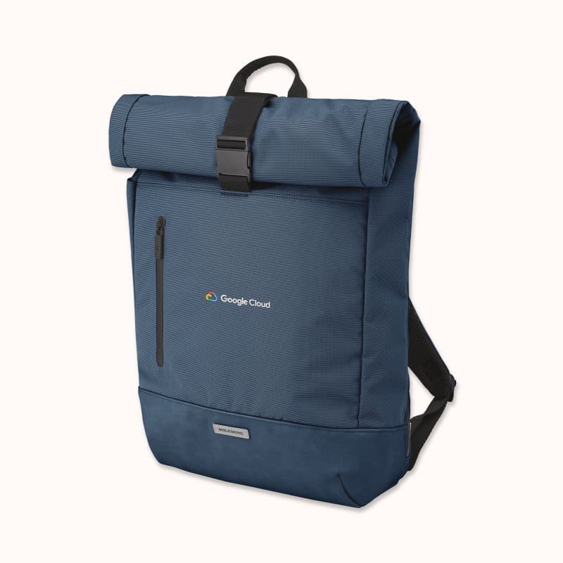 Custom Moleskine Metro Rolltop Backpack - Sapphire Blue - 3