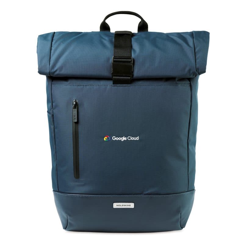 Custom Moleskine Metro Rolltop Backpack - Sapphire Blue