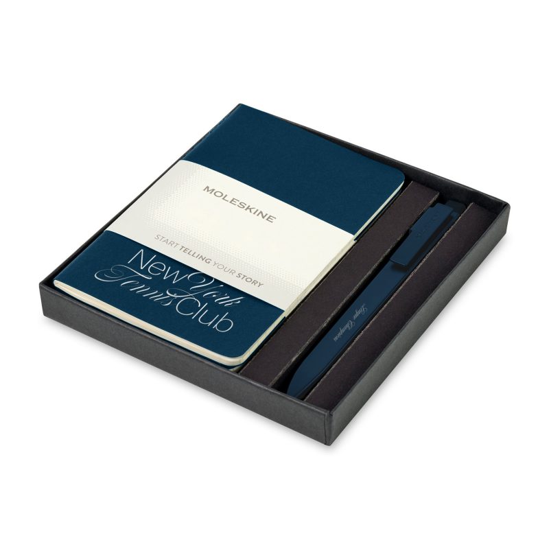 Moleskine-Pocket-Cahier-and-GO-Pen-Gift-Set-Sapphire-Blue-Sapphire-Blue-102940-Q69 Custom Moleskine Pocket Cahier and GO Pen Gift Set - Sapphire Blue - Sapphire Blue
