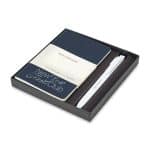 Custom Moleskine Pocket Cahier and GO Pen Gift Set - Sapphire Blue-White