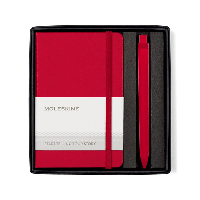 Custom Moleskine Pocket Notebook and GO Pen Gift Set - Scarlet Red - 4