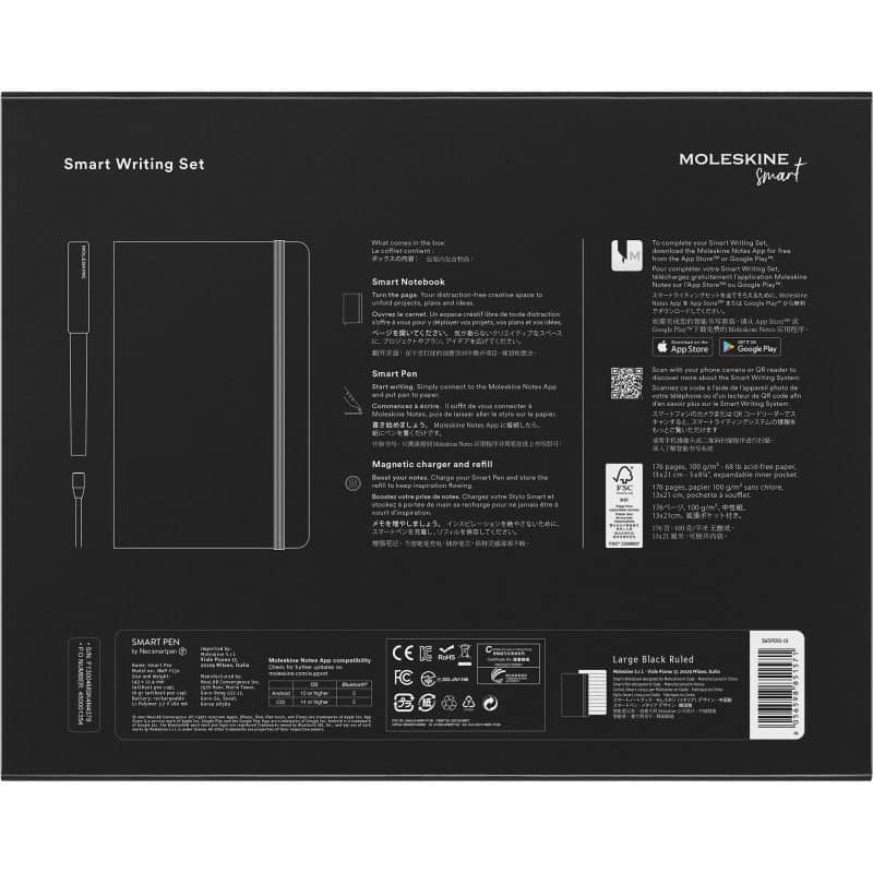 Custom Moleskine Smart Writing Set - Ruled Large - Black - 9