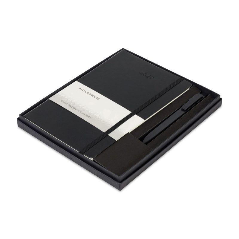 Custom MoleskineHard Cover Large 12-Month Weekly 2027 Planner and GO Pen Set - Black - 1